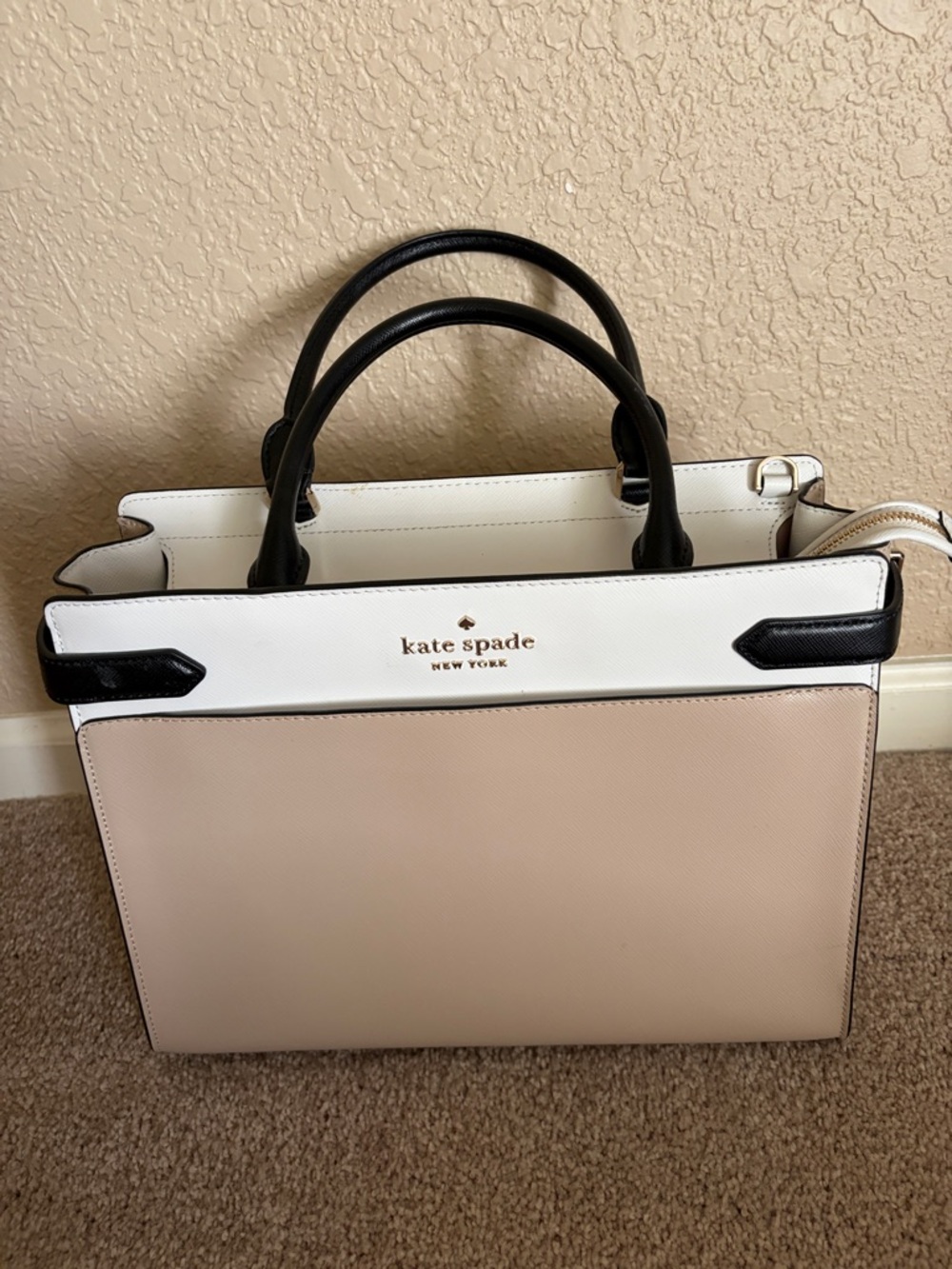 kate spade Colorblock Satchel in Blush, White & Black - Picture 2 of 9